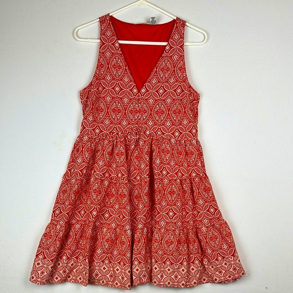 Sincerely Jules Tiered V-neck Geo Tank Dress